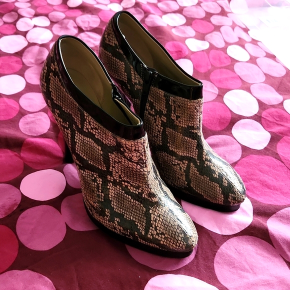 Marks and Spencer Autograph snake skin leather booties - Picture 1 of 8